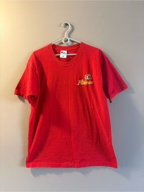 Pro Player Calgary flames single stitch Red Crewneck Tee with Logo Tag
